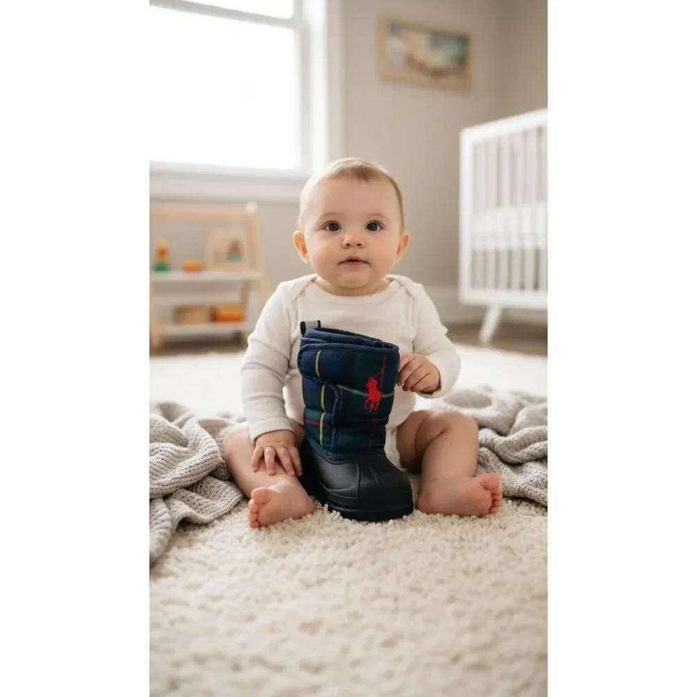 Polo Ralph Lauren Snow Boots Baby Size 5 Pull On Insulated Pony Logo Winter